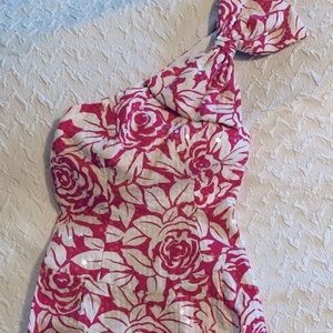 NWT Pink and white sequin off shoulder dress